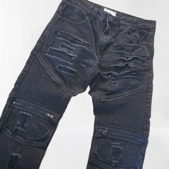 Original Vintage Black Denim Smoke Rise Jeans - Picture 4 of 8
